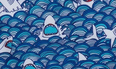 Fair Harbor Kids' Anchor Print Water Repellent Swim Trunks In Blue