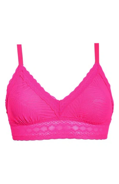 Meundies Allover Lace V-neck Bralette In Pink