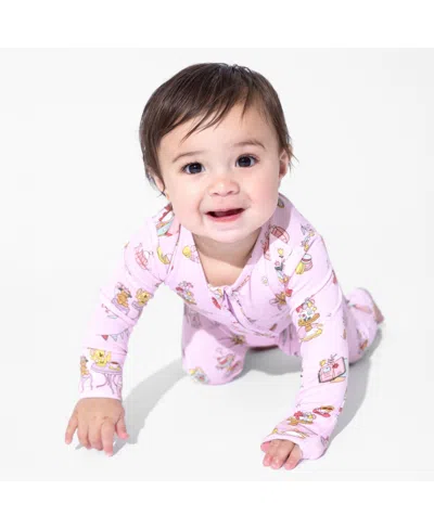 Bellabu Bear Unisex Tea Party Convertible Footie In Pink