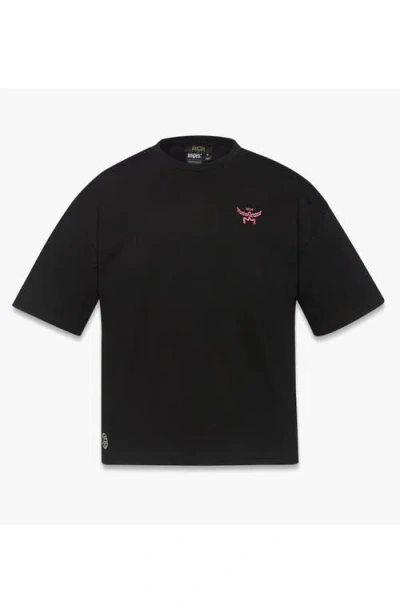 Mcm X Snipes Rhinestone Logo-print T-shirt In Black