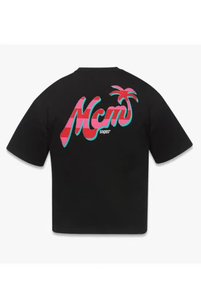 Mcm X Snipes Rhinestone Logo-print T-shirt In Black