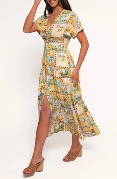 Petal And Pup Petal & Pup Sorrento Print Maxi Dress In Yellow