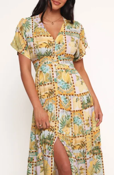 Petal And Pup Petal & Pup Sorrento Print Maxi Dress In Yellow