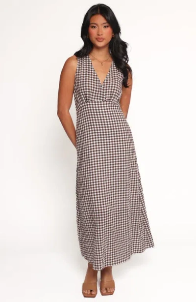 Petal And Pup Petal & Pup Queenie Check Sleeveless Midi Dress In Gray