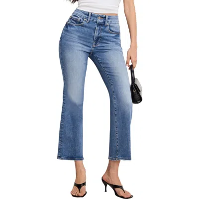 Good American Always Fits Good Legs Crop Mini Bootcut Jeans In Blue