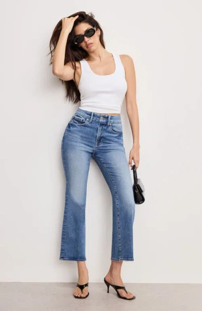 Good American Always Fits Good Legs Crop Mini Bootcut Jeans In Blue