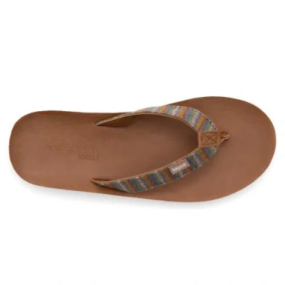 Feelgoodz Womens Zensole Slim Kinderz Woven Strap Faux Leather Flip Flop Thong Sandals