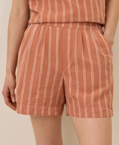 Pact Canopy Linen High-waisted Short Made With Organic Cotton In Brown