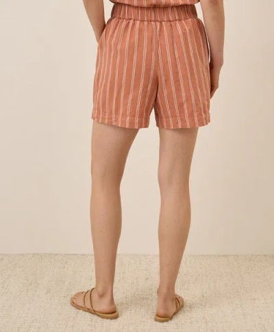 Pact Canopy Linen High-waisted Short Made With Organic Cotton In Brown
