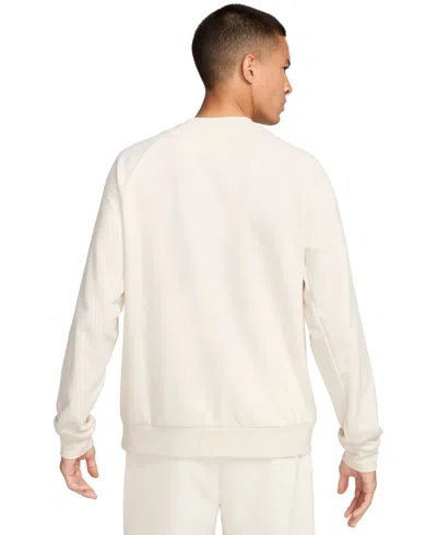 Nike Men's Primary Fleece Dri-fit Uv Performance Crew In White