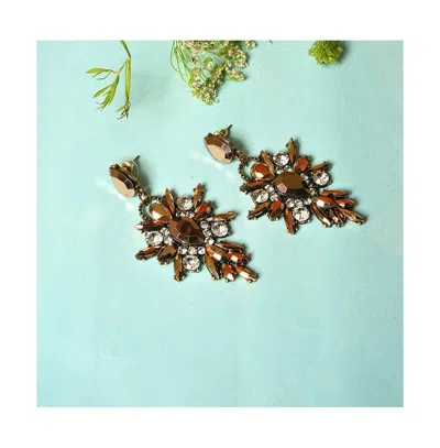 Sohi Party Stone Drop Earrings In Gold