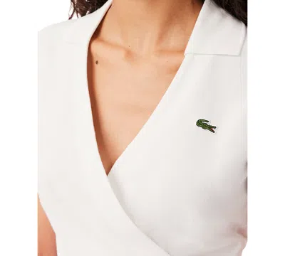 Lacoste Usa Women's Collared Short-sleeve Wrap Top