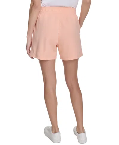Calvin Klein Performance Women's French Terry Smocked-waist Shorts In Pink