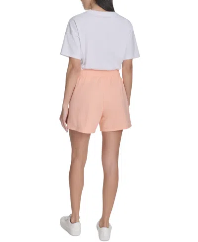 Calvin Klein Performance Women's French Terry Smocked-waist Shorts In Pink