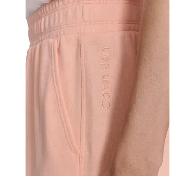 Calvin Klein Performance Women's French Terry Smocked-waist Shorts In Pink
