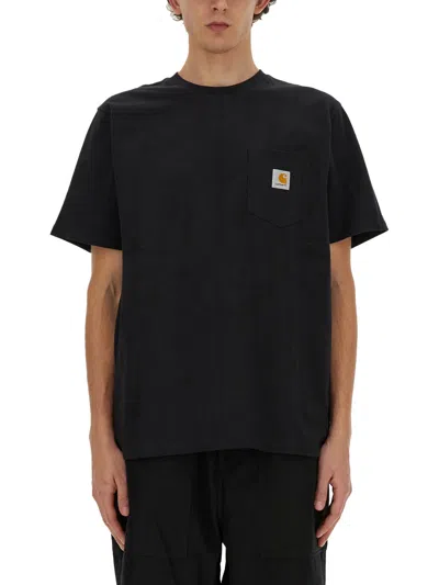 Carhartt Man T-shirt Midnight Blue Size Xl Cotton In Black