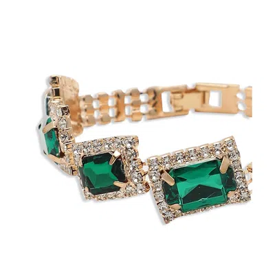 Sohi Party Stone Statement Bracelet In Gold