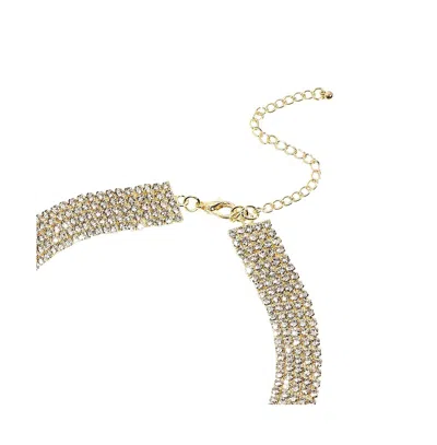 Sohi Teardrop Stone Statement Necklace In Gold