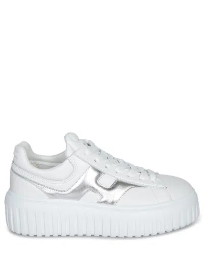 Hogan H-stripes Leather Sneakers In White