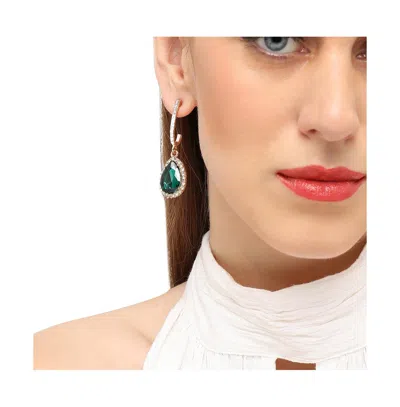 Sohi Teardrop-stone Drop Earrings In Green