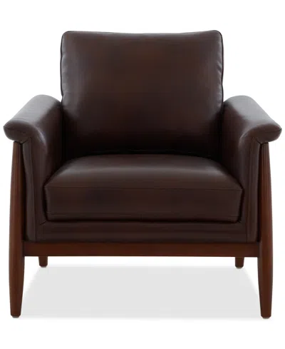 Macy's Hazelynn Leather Accent Chair, Exclusively At Macys In Black