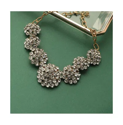 Sohi Stellar Sparkle Statement Necklace In Gold