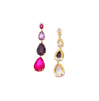 Sohi Teardrop Stone Drop Earrings In Gold