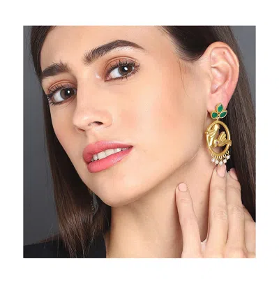 Sohi Circular-birds Drop Earrings In Gold