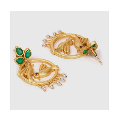 Sohi Circular-birds Drop Earrings In Gold