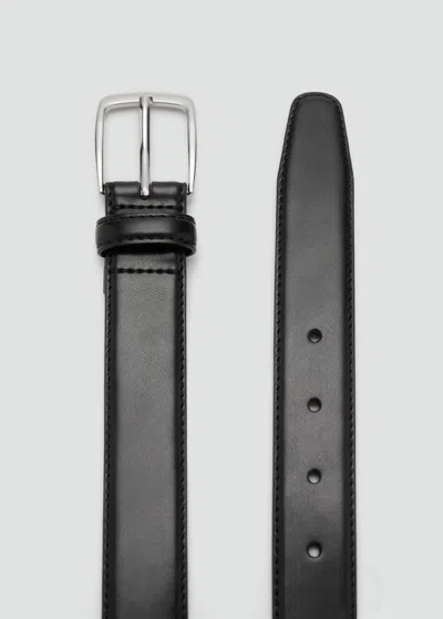 Mango Man Nappa Leather Belt Black
