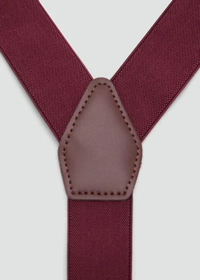 Mango Man Adjustable Elastic Straps With Leather Details Burgundy