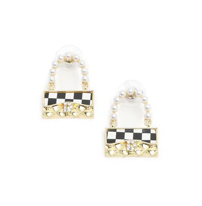 Sohi Baguette Drop Earrings In Gold