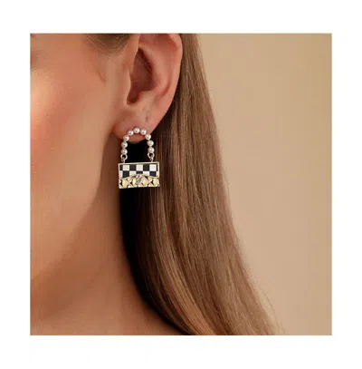 Sohi Baguette Drop Earrings In Gold