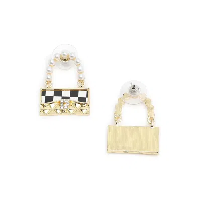 Sohi Baguette Drop Earrings In Gold