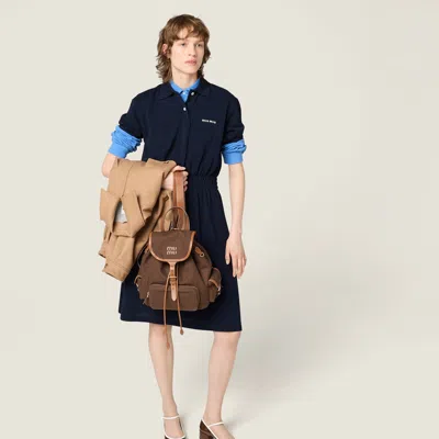 Miu Miu Canvas And Leather Backpack