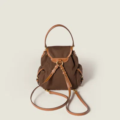 Miu Miu Canvas And Leather Backpack