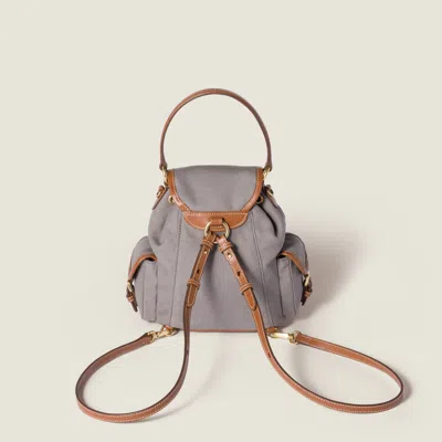 Miu Miu Canvas And Leather Backpack