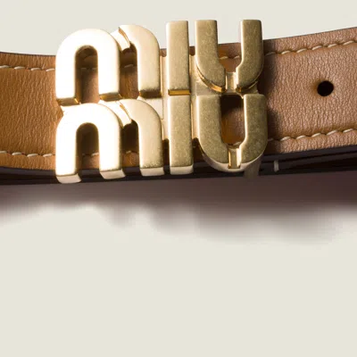 Miu Miu Leather Belt In Green