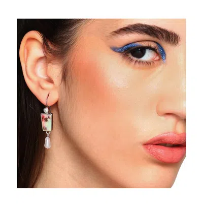Sohi Ombre Drop Earrings In Metallic