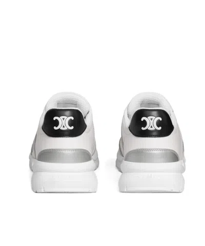 Celine Runner Cr-02 Low Lace-up Sneaker In Calfskin, Suede Calfskin And Matte Metallic Calfskin