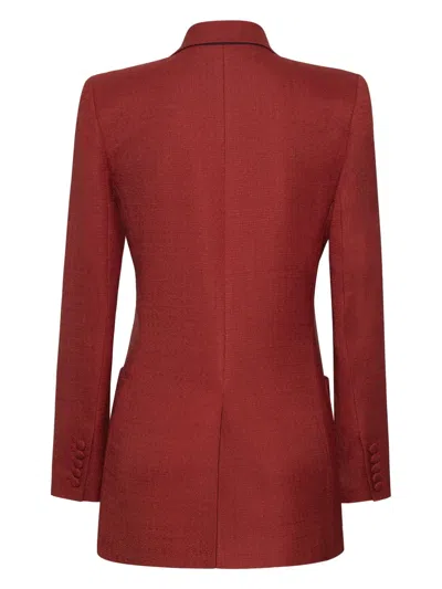 Adam Lippes Double-breasted Blazer In Red