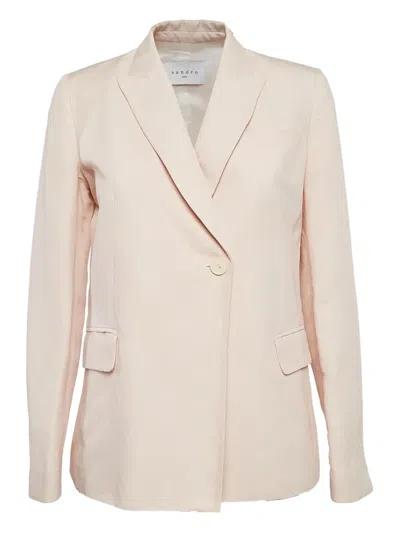 Pre-owned Sandro Long-sleeved Blazer In Pink