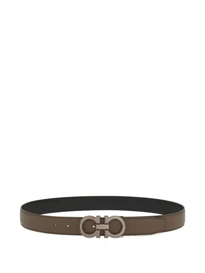 Ferragamo Reversible Leather Belt In Green