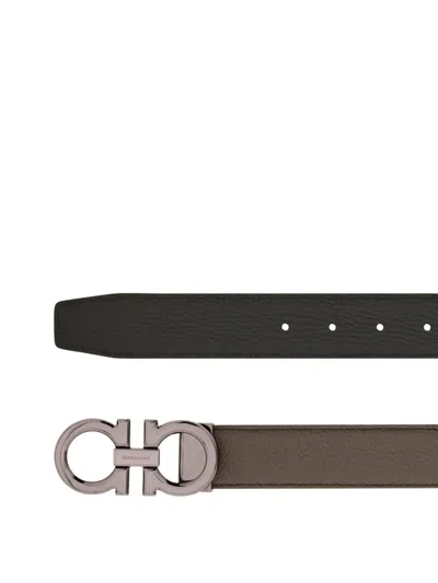 Ferragamo Reversible Leather Belt In Green