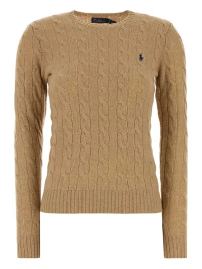 Polo Ralph Lauren Julianna Cable-knit Sweater In Brown