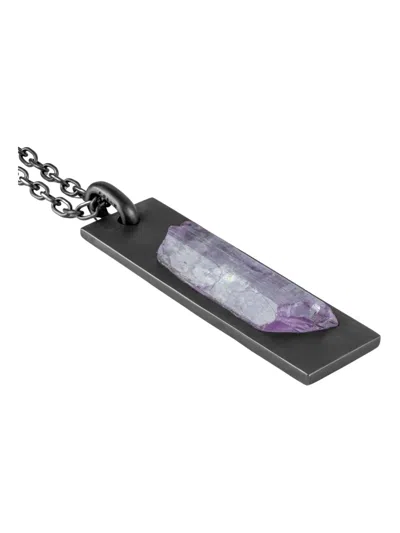 Parts Of Four Kunzite Rectangular-frame Necklace In Black