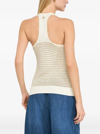 Liu •jo Striped Lurex® Top In White