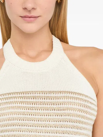 Liu •jo Striped Lurex® Top In White