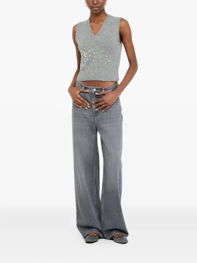Liu •jo High-rise Wide-leg Jeans In Black