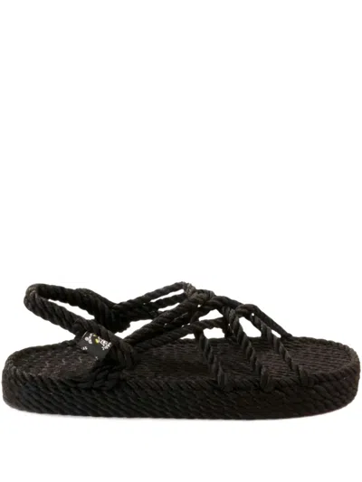 Nomadic State Of Mind Rope-woven Flat Sandals In Black